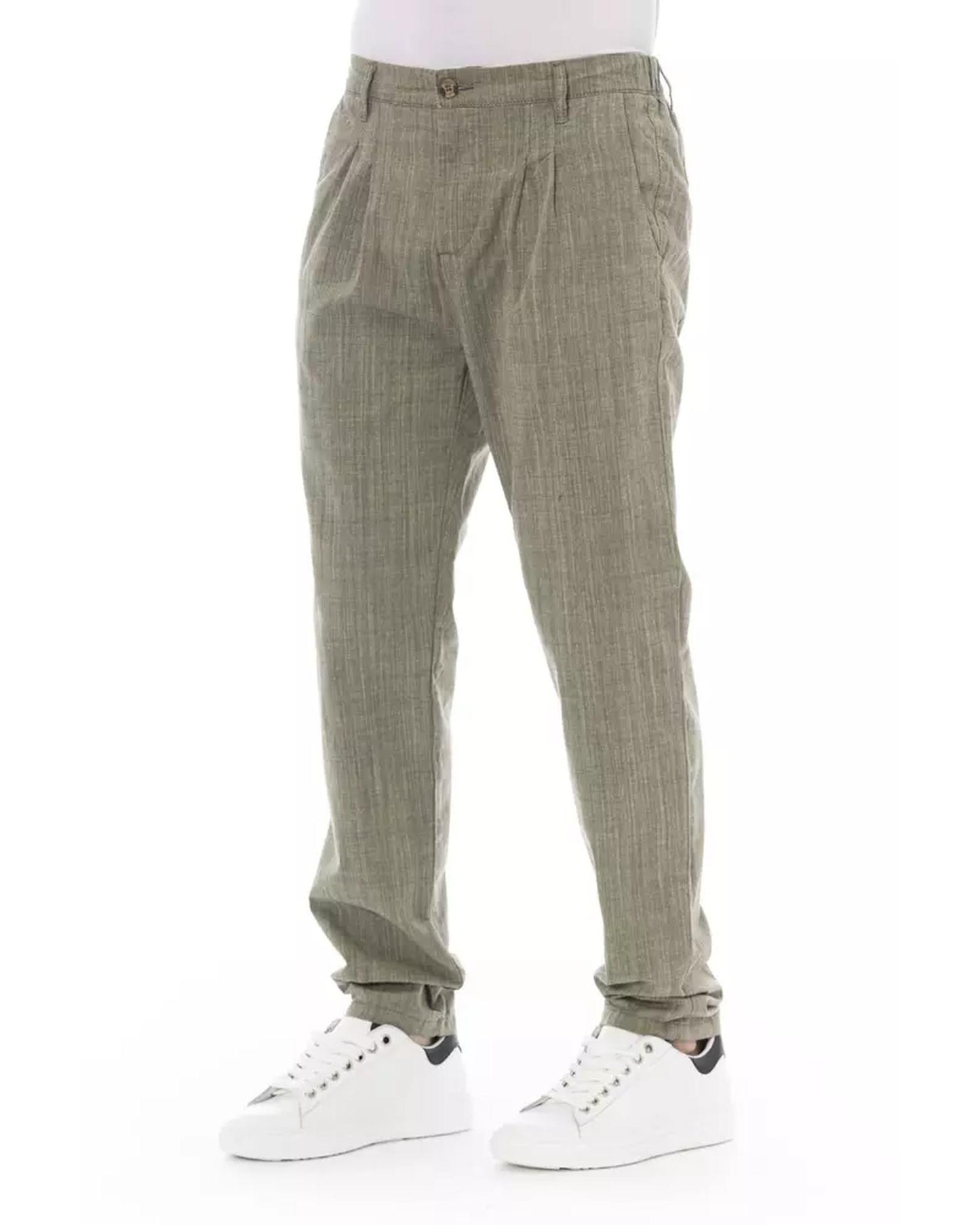 Front Zipper and Button Closure Chino Trousers 44 IT Men