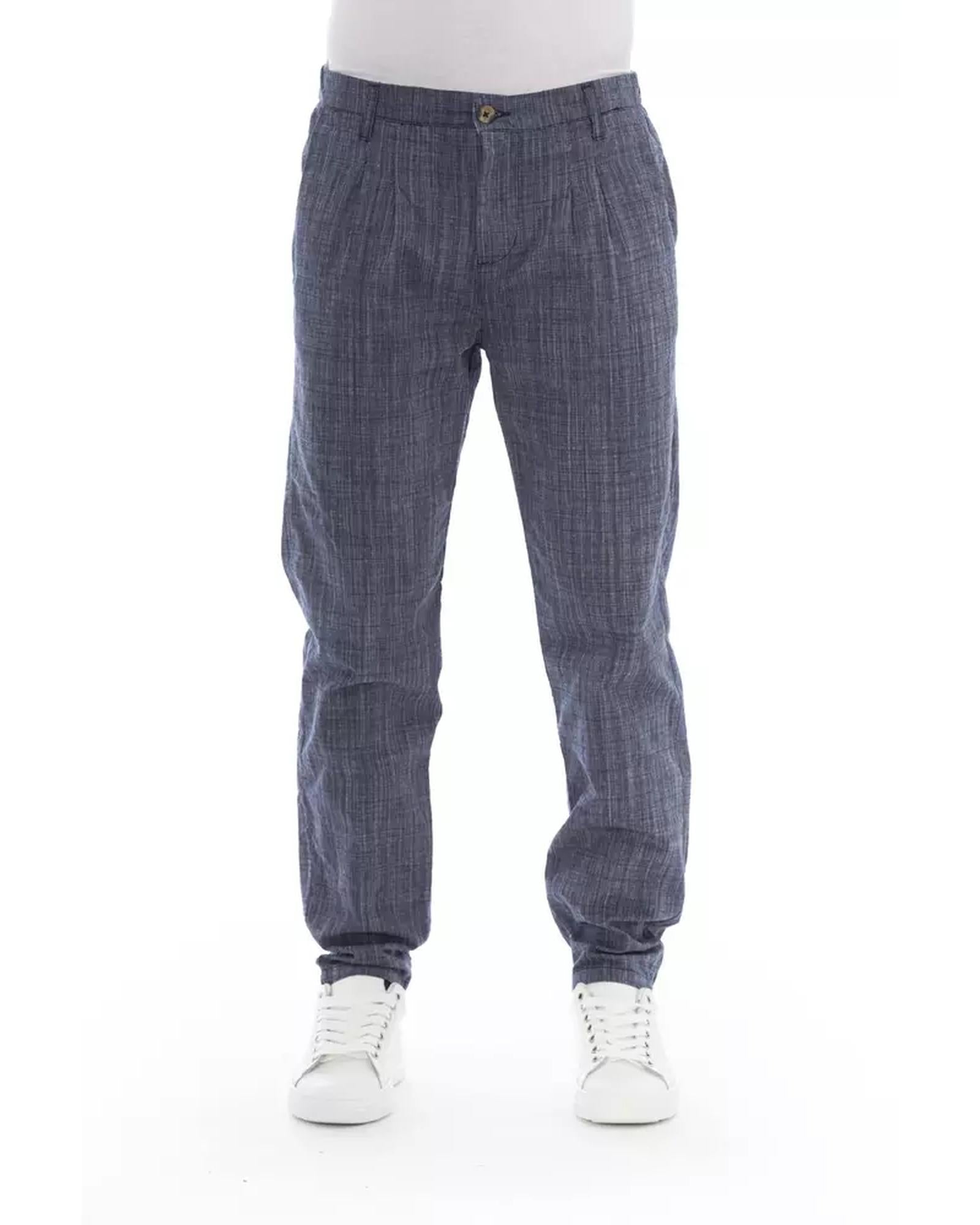 Front Zipper and Button Closure Chino Trousers 44 IT Men