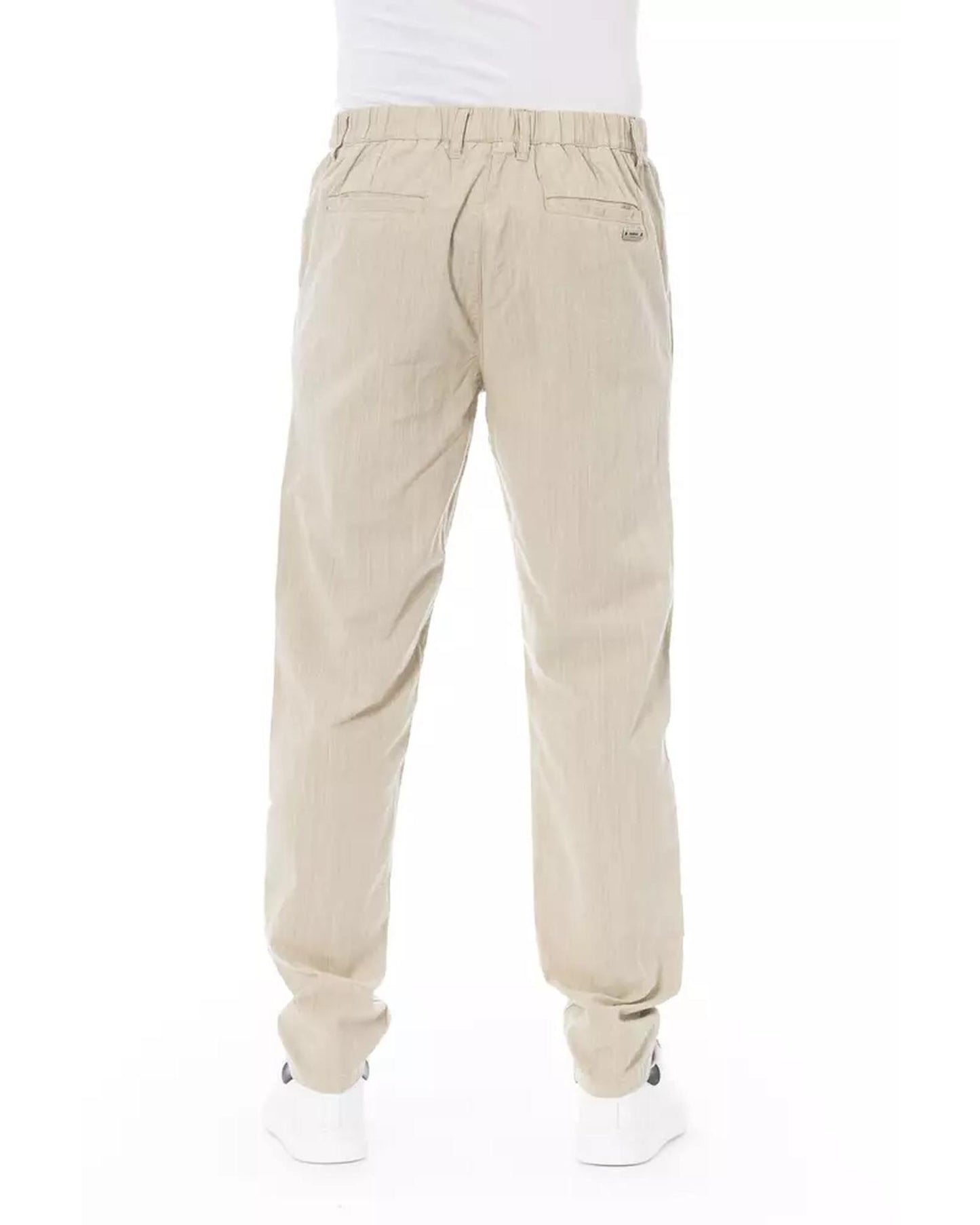 Front Zipper and Button Closure Chino Trousers with Side and Back Pockets 52 IT Men