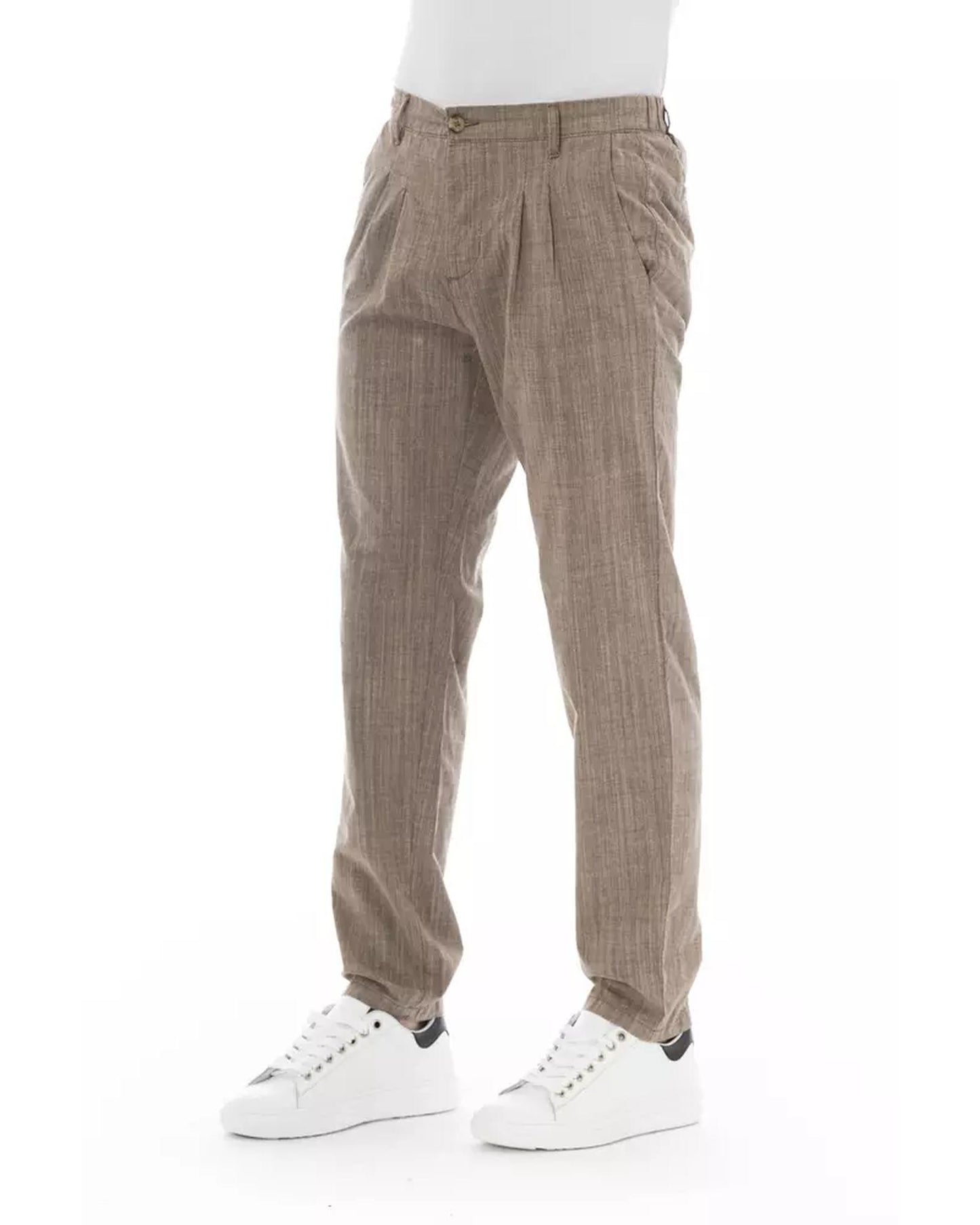 Front Zipper and Button Closure Chino Trousers 44 IT Men