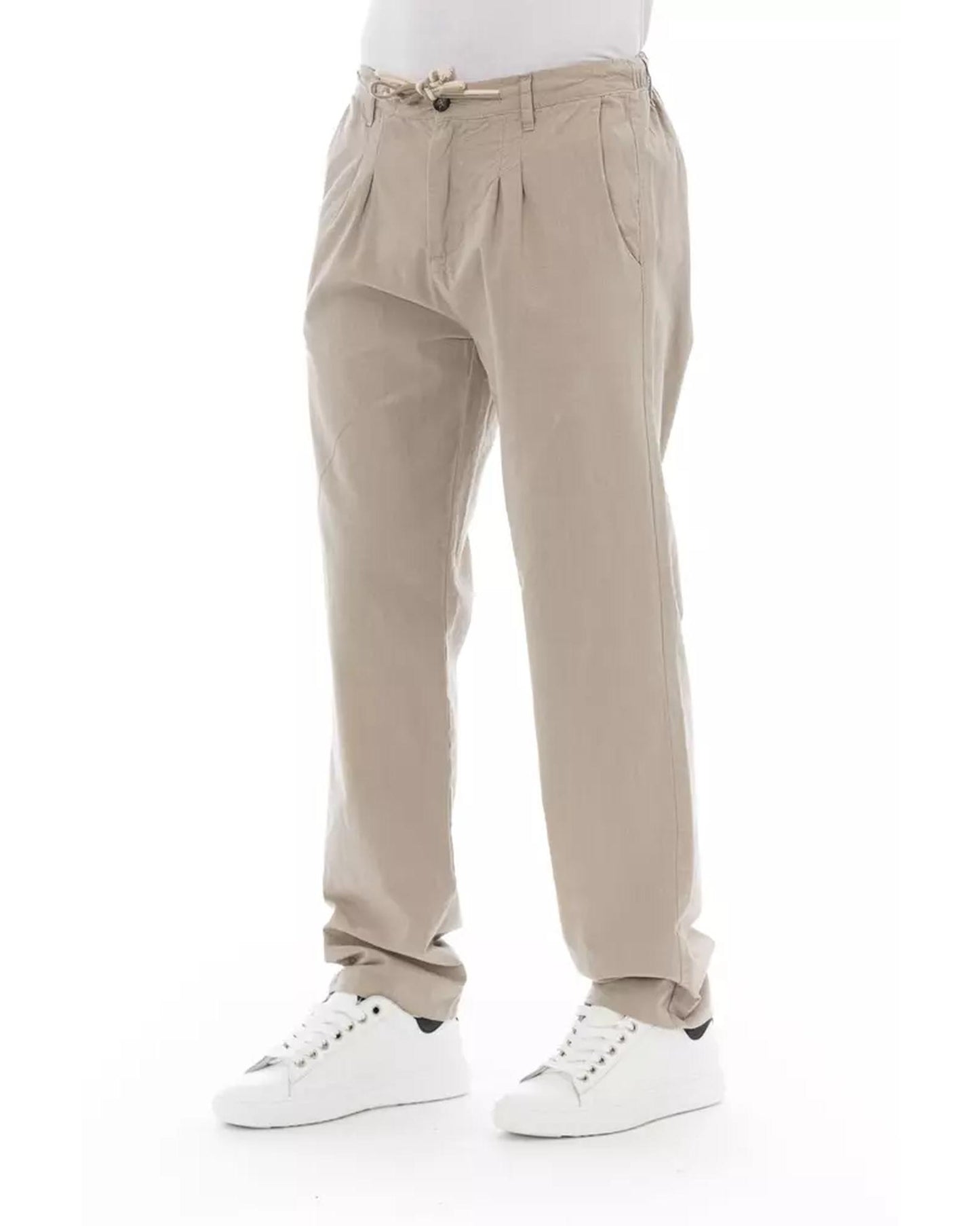 Front Zipper and Button Closure Chino Trousers 44 IT Men