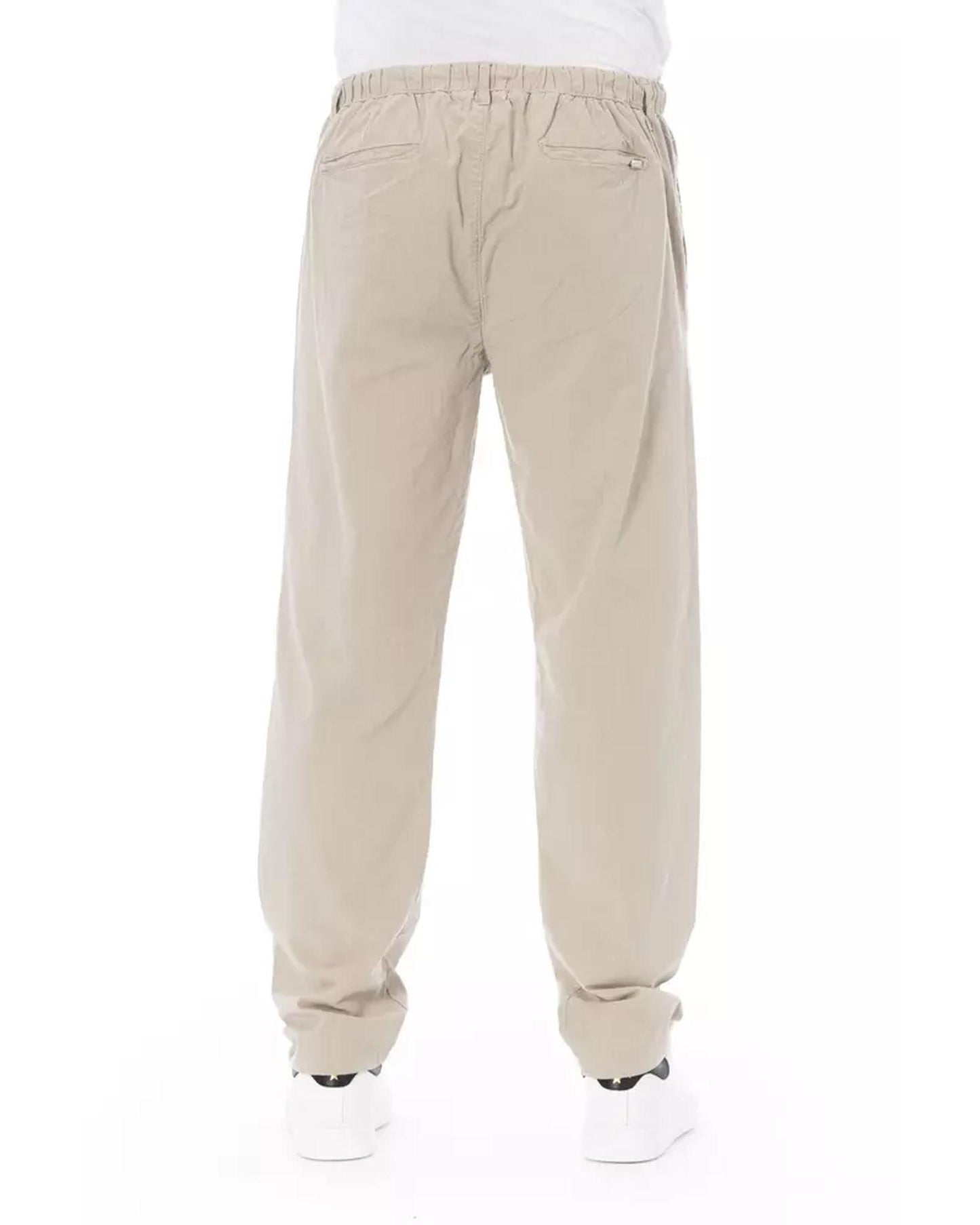 Front Zipper and Button Closure Chino Trousers 46 IT Men