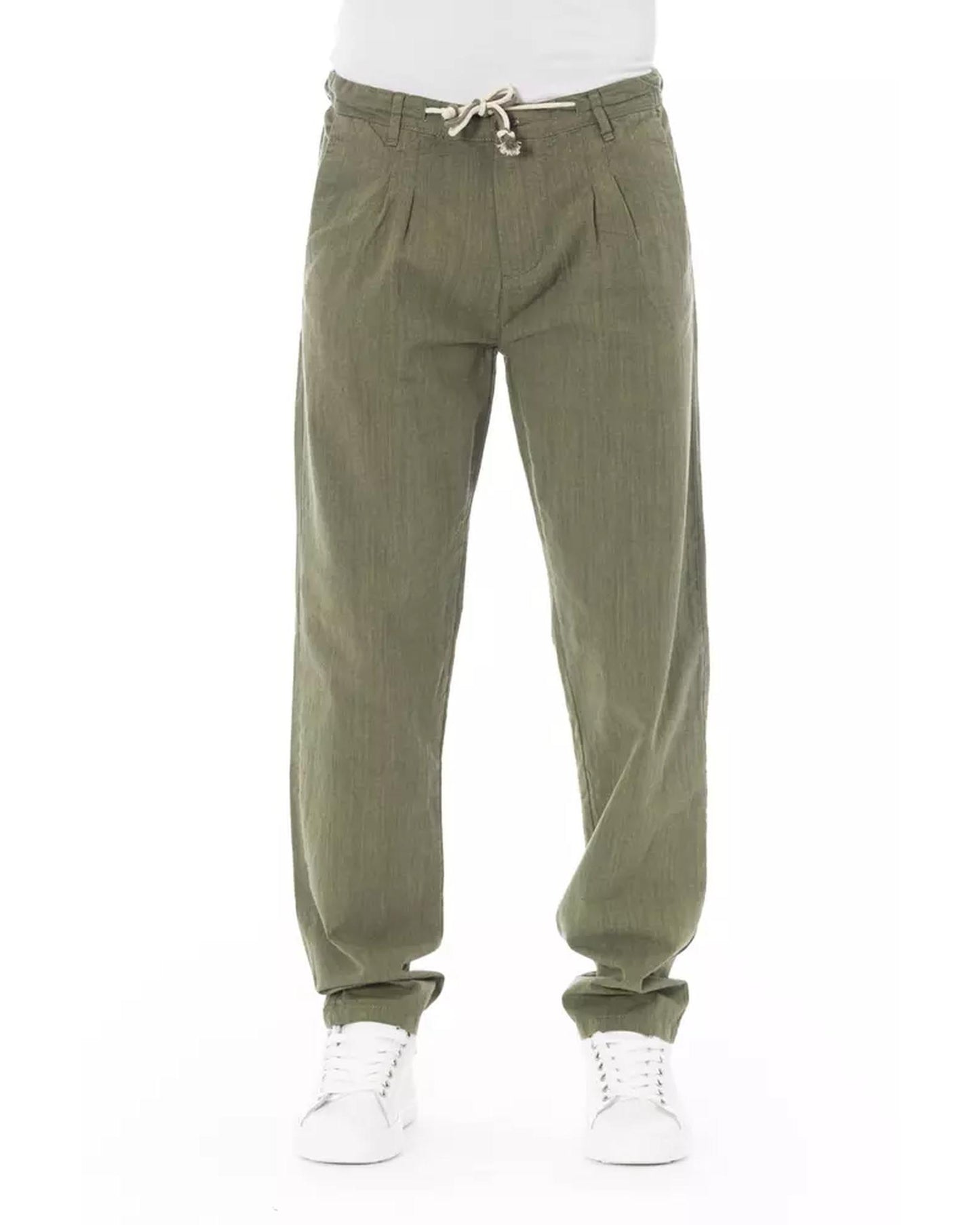 Front Zipper and Button Closure Chino Trousers 44 IT Men