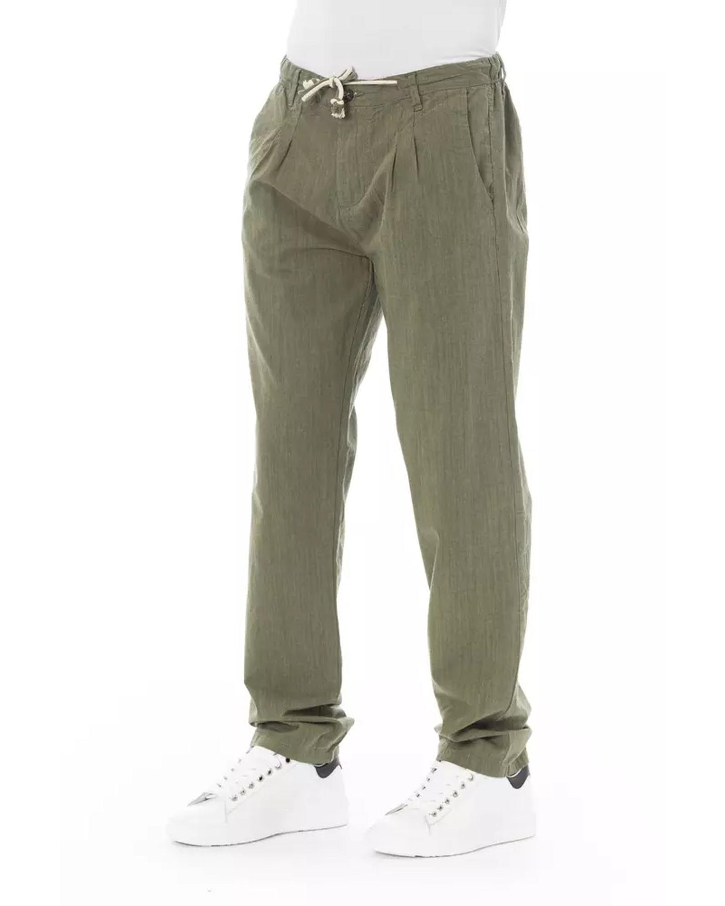 Front Zipper and Button Closure Chino Trousers 44 IT Men