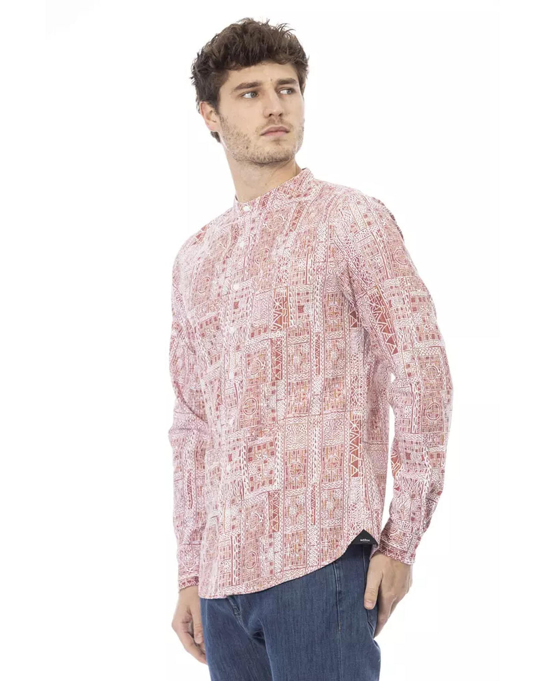 Regular Fit Mandarin Collar Shirt M Men