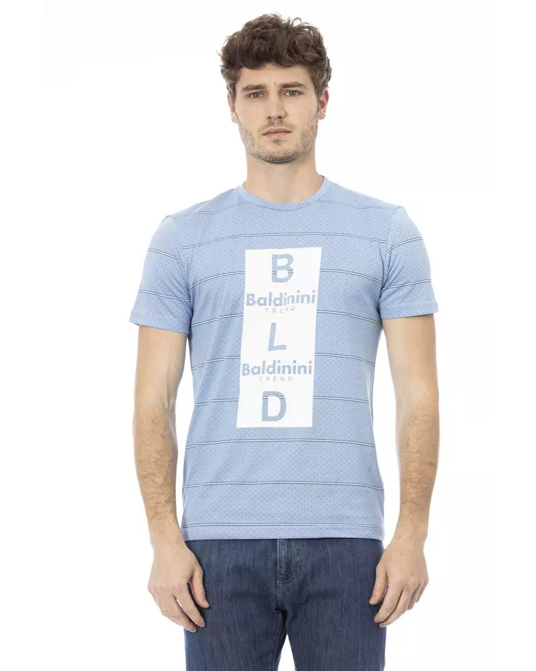 Short Sleeve T-shirt with Round Neck and Front Print M Men