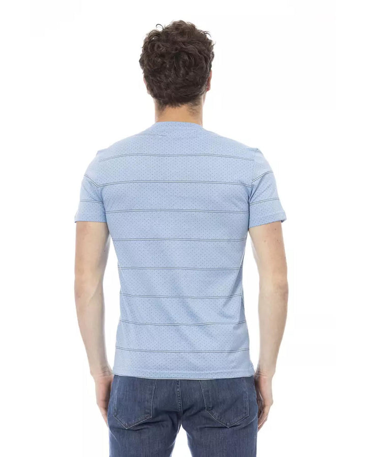 Short Sleeve T-shirt with Round Neck and Front Print XS Men