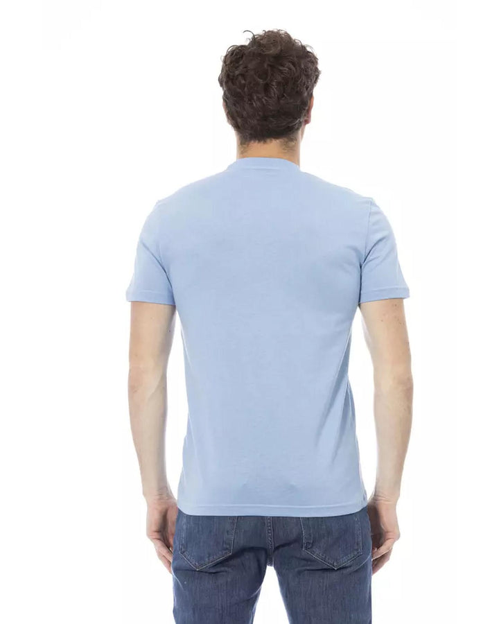 Short Sleeve Round Neck T-shirt with Front Print M Men