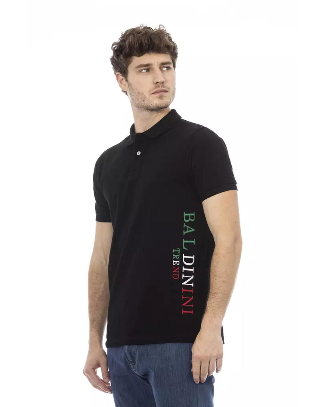 Embroidered Polo Shirt with Short Sleeves L Men