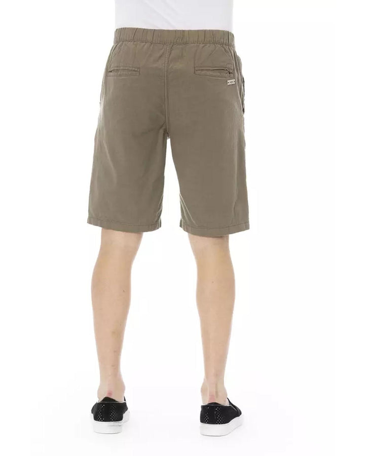 Solid Color Bermuda Shorts with Drawstring Closure W50 US Men