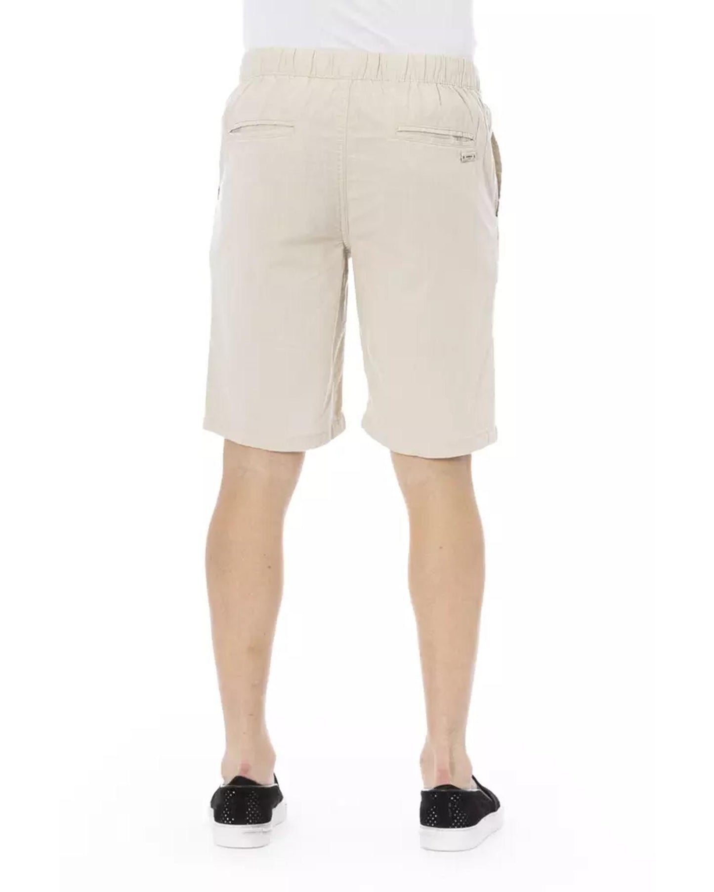 Solid Color Drawstring Bermuda Shorts W48 US Men