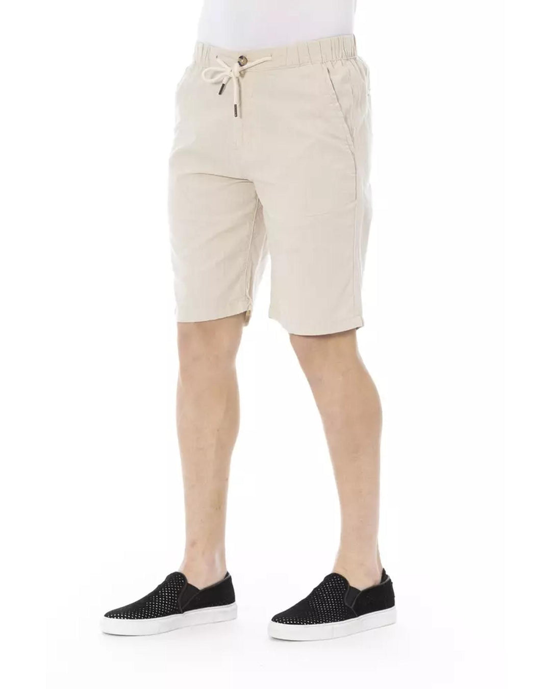 Solid Color Drawstring Bermuda Shorts W50 US Men