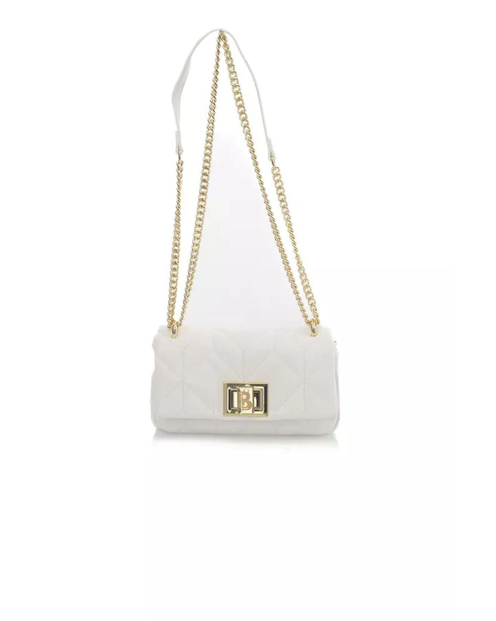 Golden Logo Flap Leather Shoulder Bag One Size Women