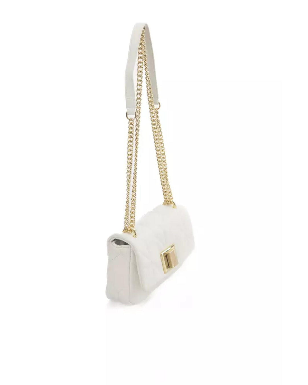 Golden Logo Flap Leather Shoulder Bag One Size Women