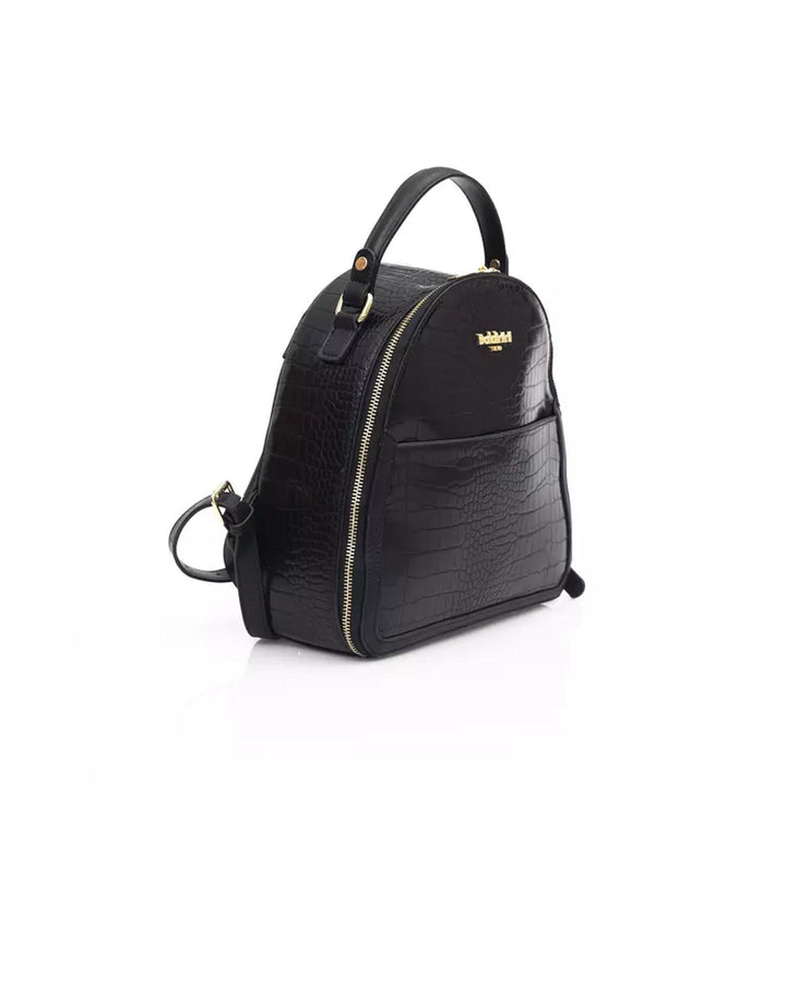 Golden Logo Backpack with Zip Closure and Adjustable Shoulders One Size Women