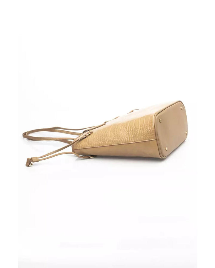 Golden Logo Zip Closure Bag with Internal Compartments One Size Women