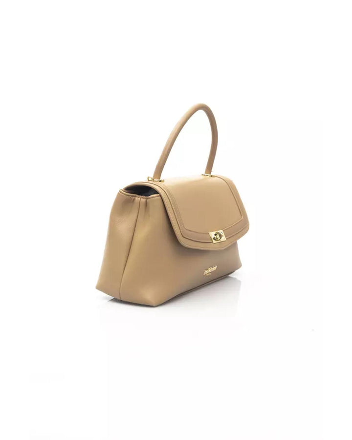 Flap Closure Shoulder Bag with Internal Compartments and Golden Details One Size Women