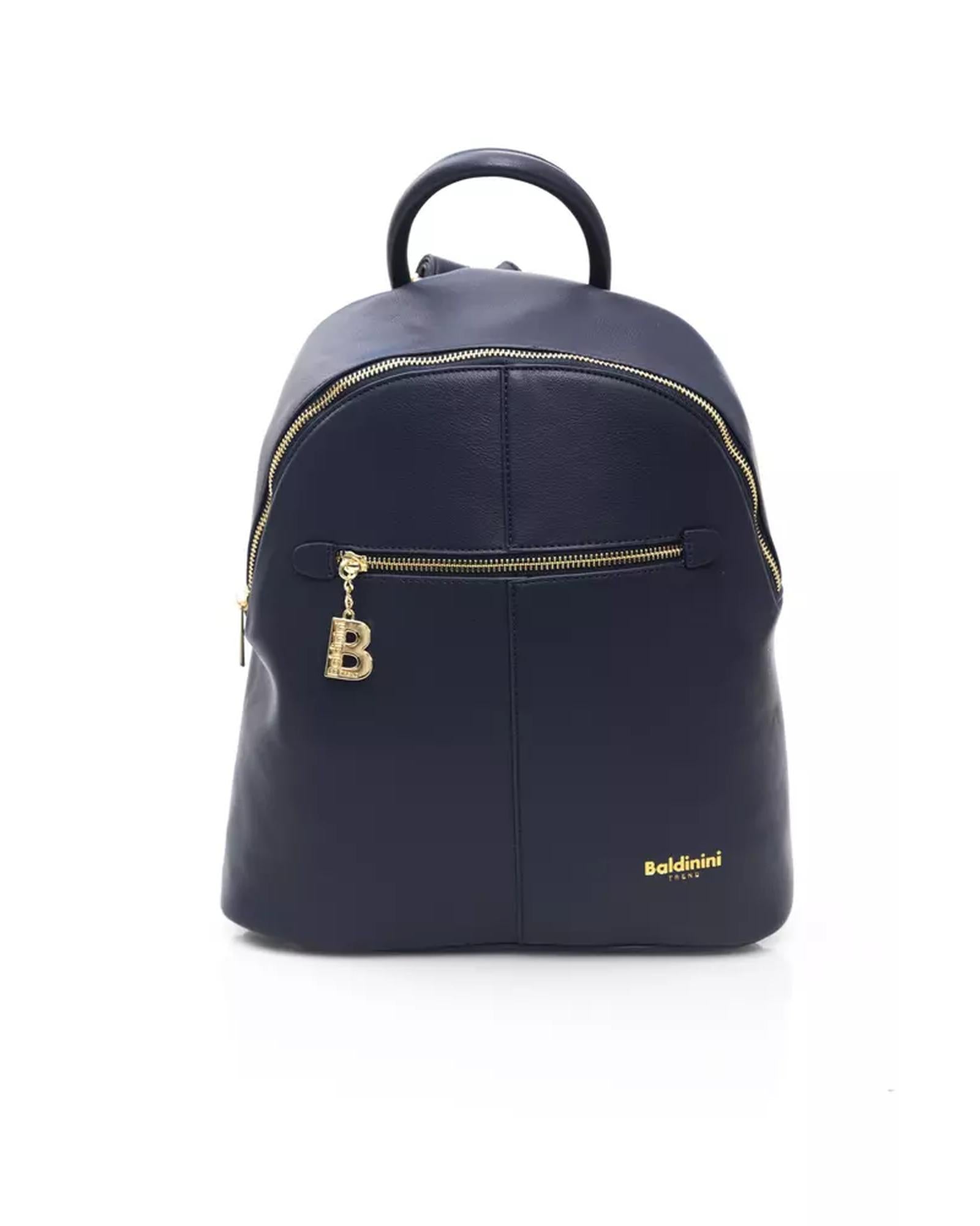 Golden Front Logo Zip Closure Backpack One Size Women