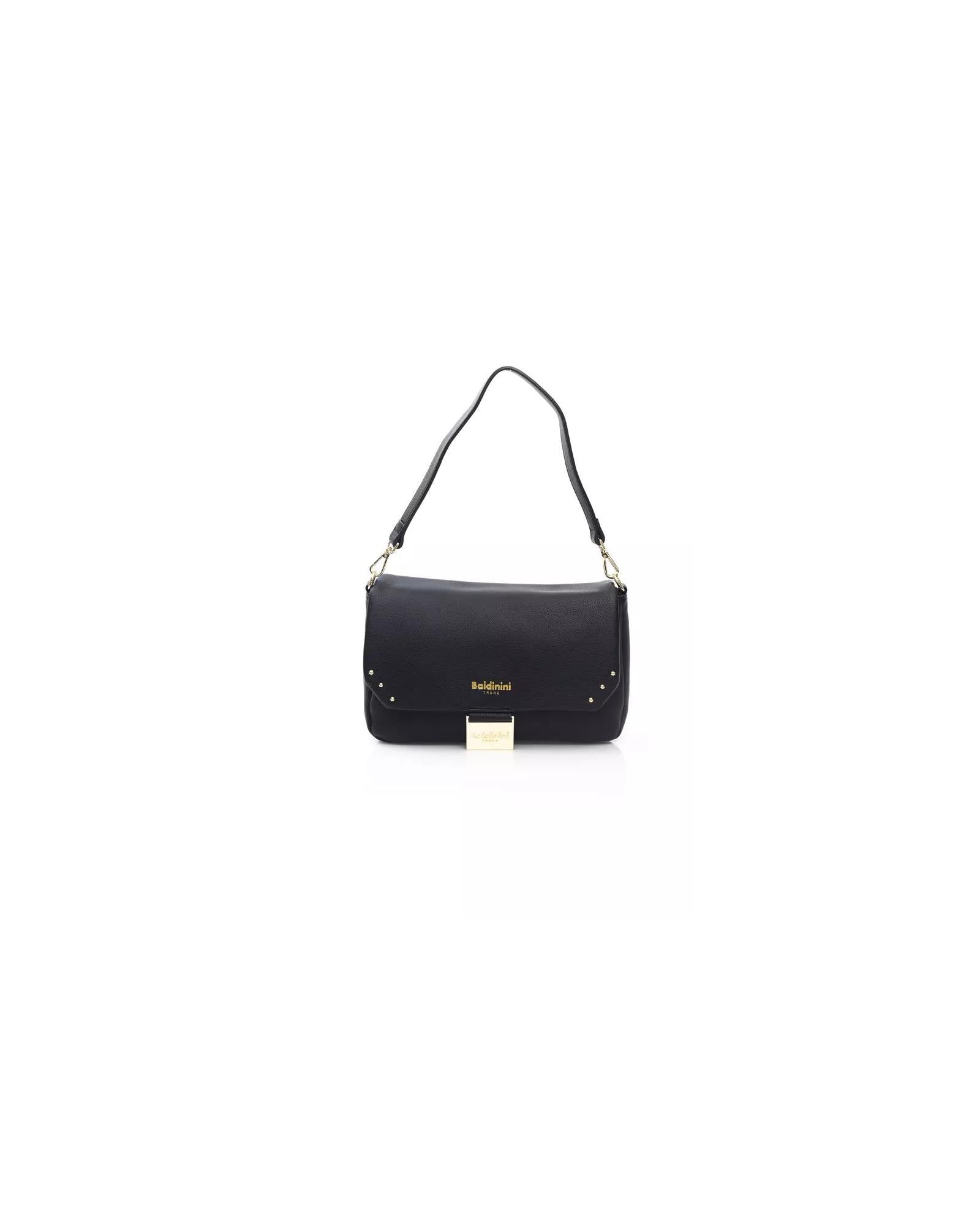 Golden Logo Flap Shoulder Bag with Internal Compartments One Size Women