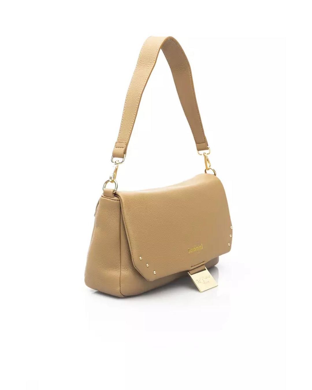 Golden Logo Flap Shoulder Bag with Internal Compartments One Size Women