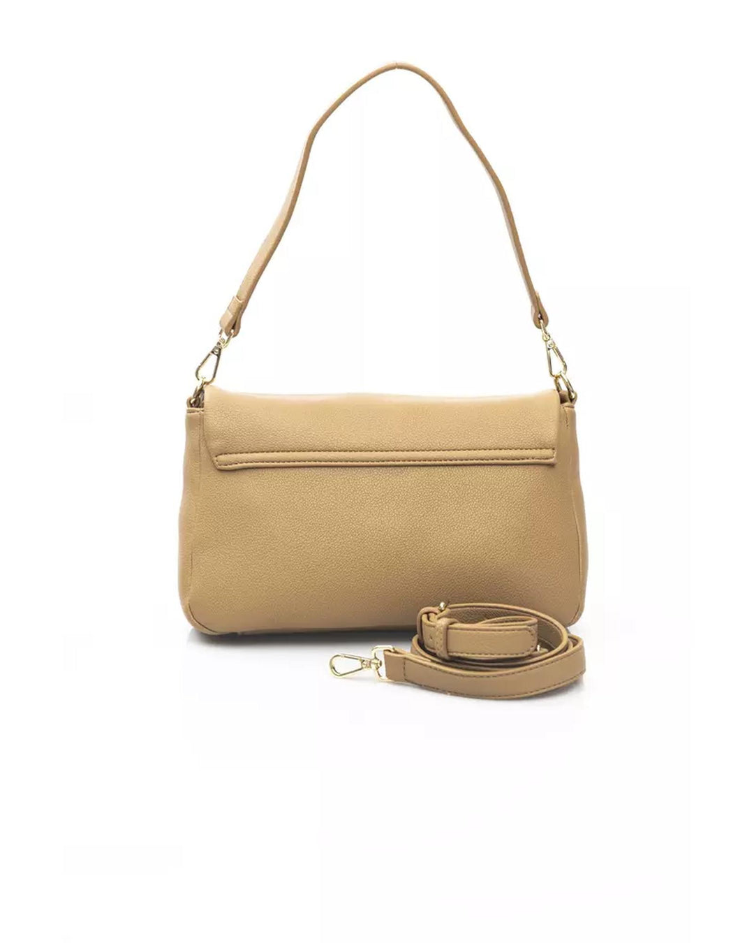 Golden Logo Flap Shoulder Bag with Internal Compartments One Size Women