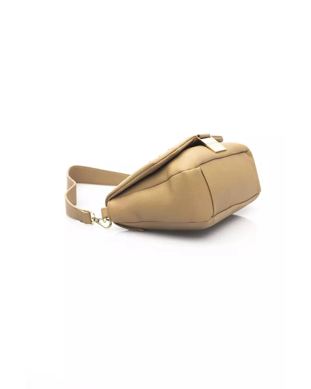 Golden Logo Flap Shoulder Bag with Internal Compartments One Size Women