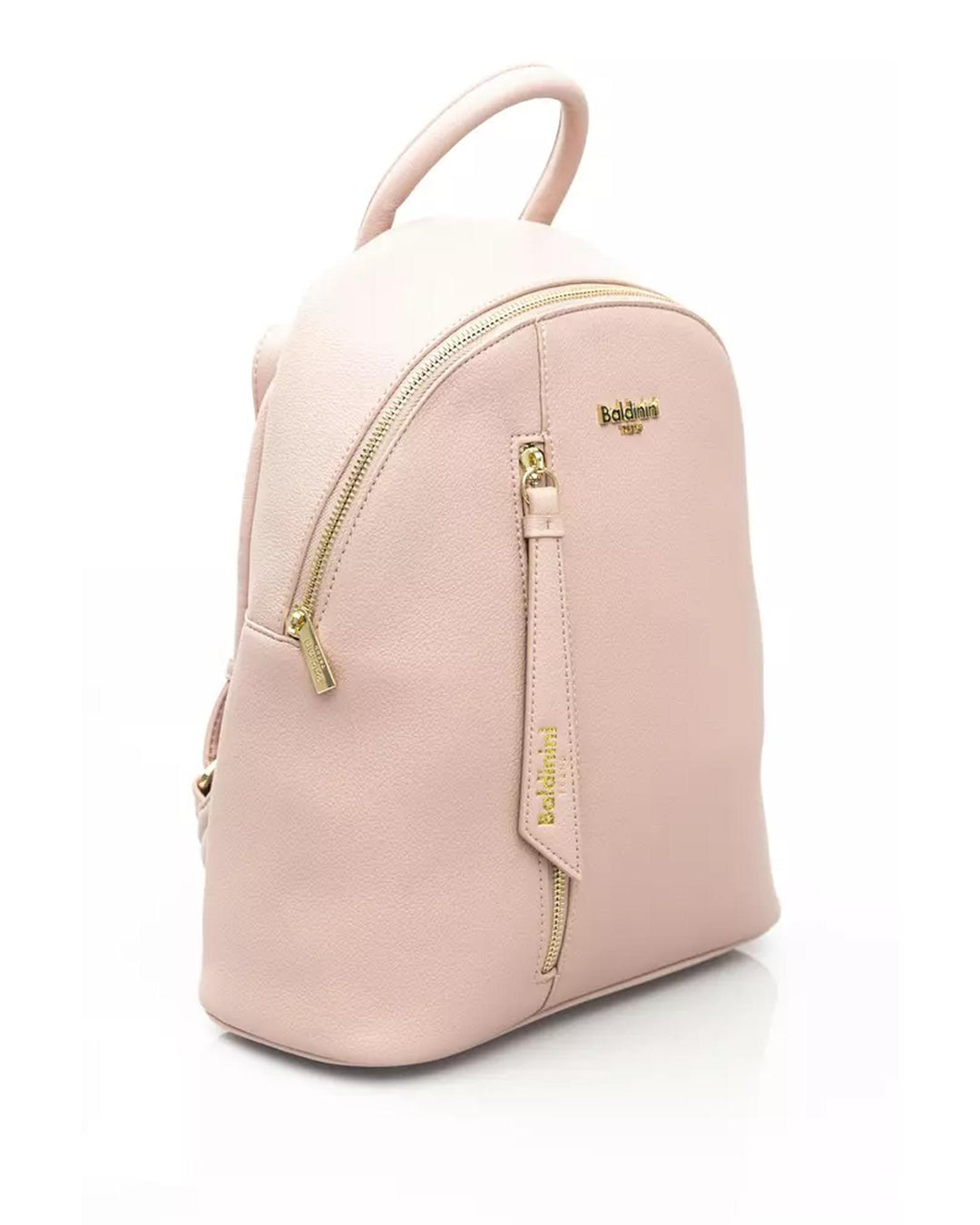 Golden Logo Backpack with Zip Closure and Adjustable Straps One Size Women