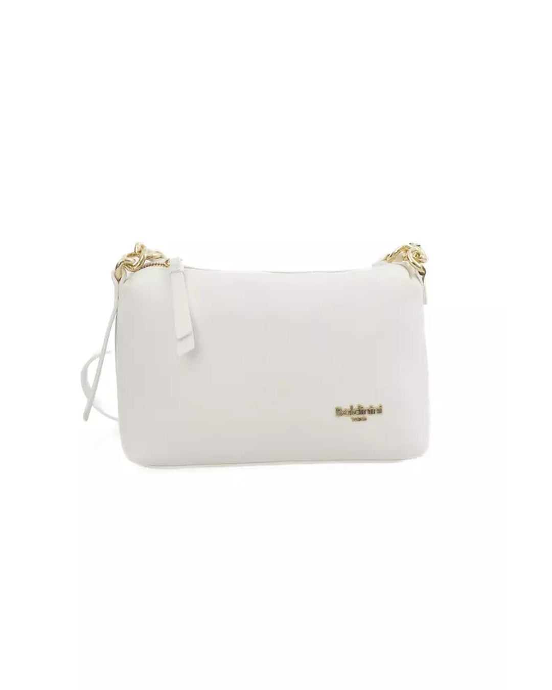 Golden Logo Zip Closure Shoulder Bag One Size Women