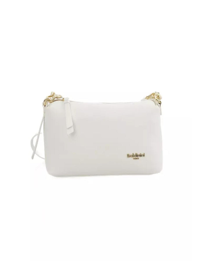 Golden Logo Zip Closure Shoulder Bag One Size Women