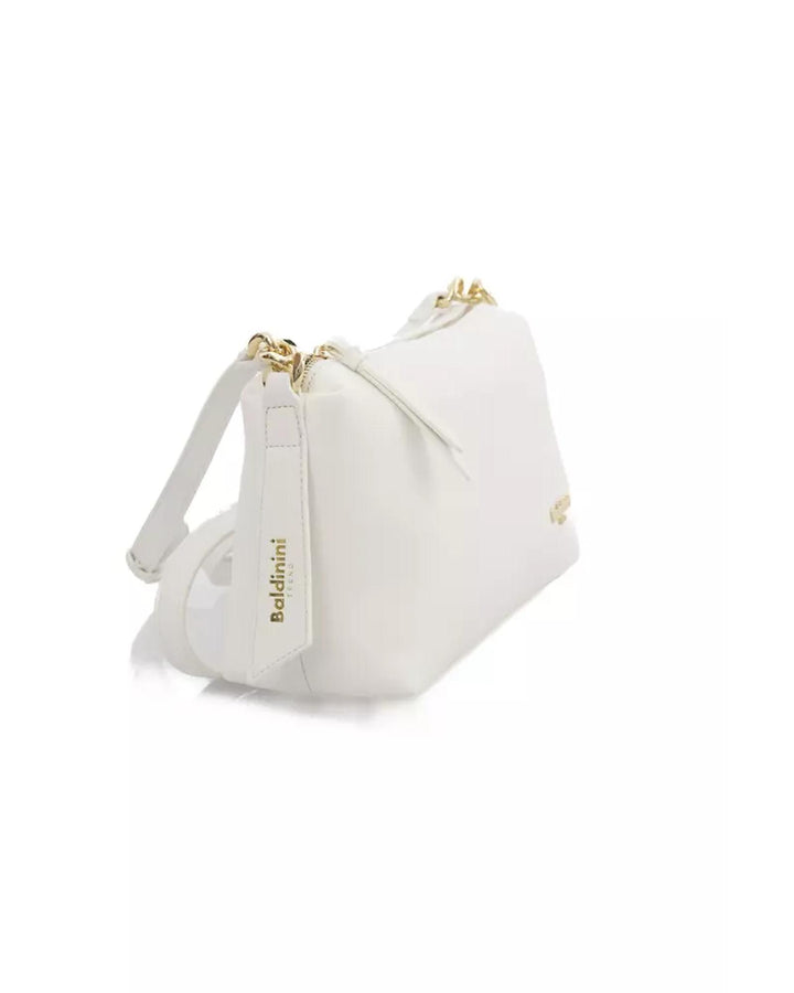 Golden Logo Zip Closure Shoulder Bag One Size Women