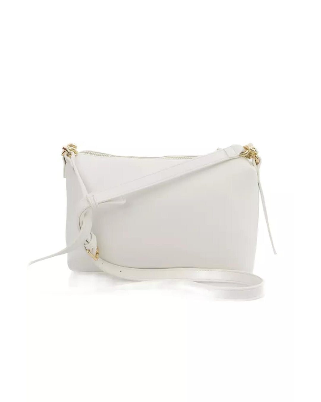 Golden Logo Zip Closure Shoulder Bag One Size Women