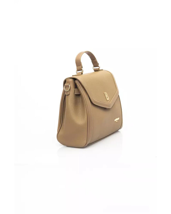 Flap Closure Shoulder Bag with Internal Compartments and Golden Details One Size Women