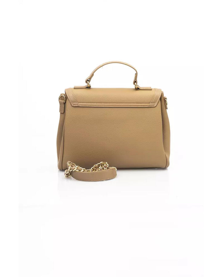 Flap Closure Shoulder Bag with Internal Compartments and Golden Details One Size Women