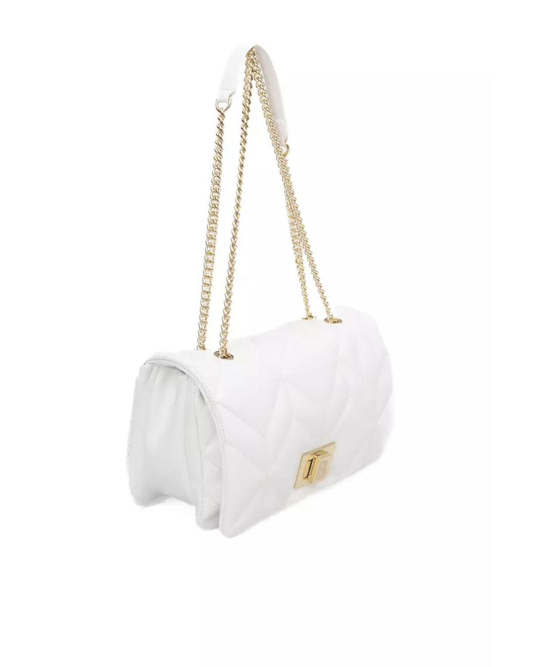 Flap Closure Shoulder Bag with Internal Compartments and Golden Details One Size Women