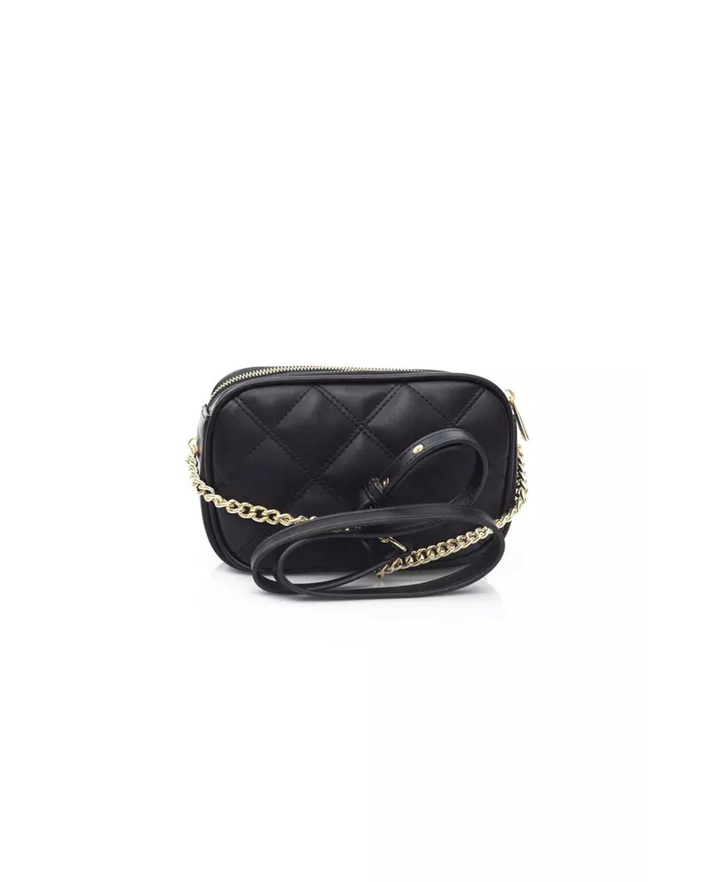 Double Compartment Shoulder Bag with Zip Closure and Golden Details One Size Women