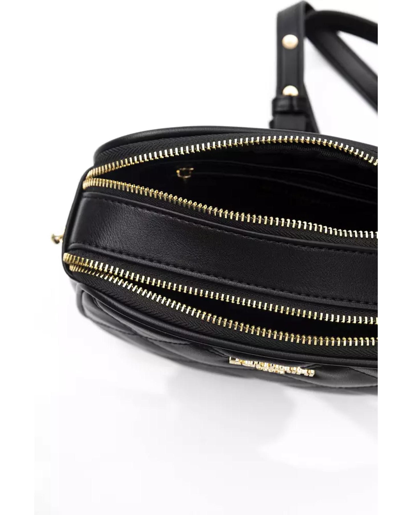 Double Compartment Shoulder Bag with Zip Closure and Golden Details One Size Women