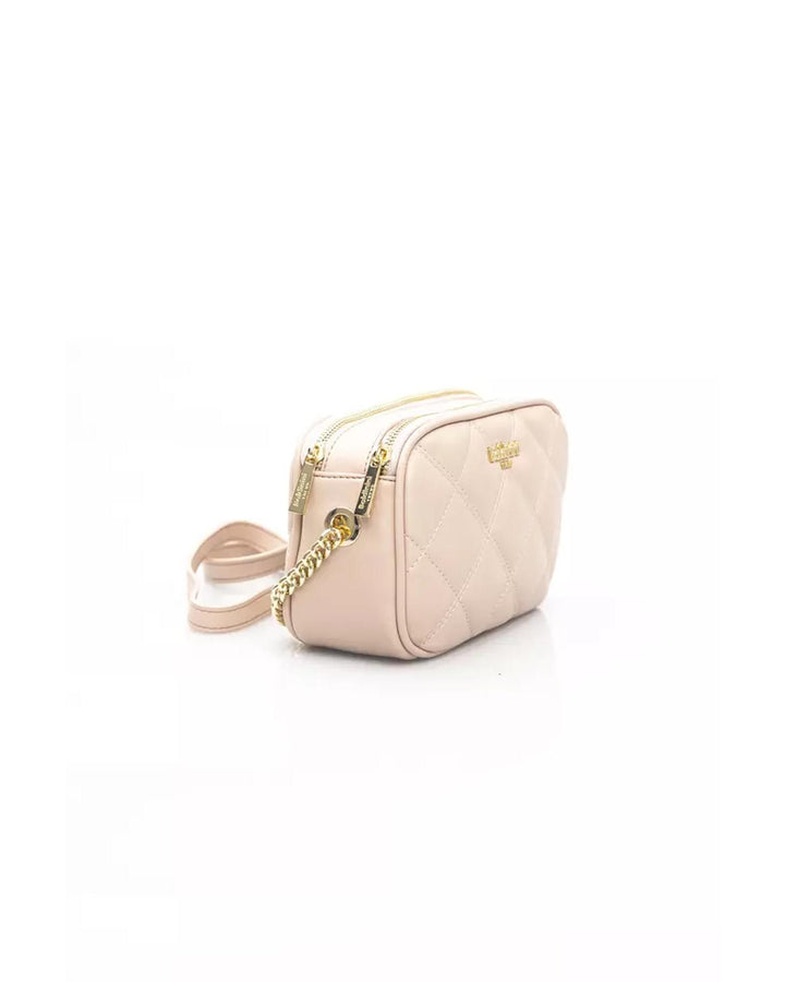 Golden Logo Zip Closure Double Compartment Shoulder Bag One Size Women