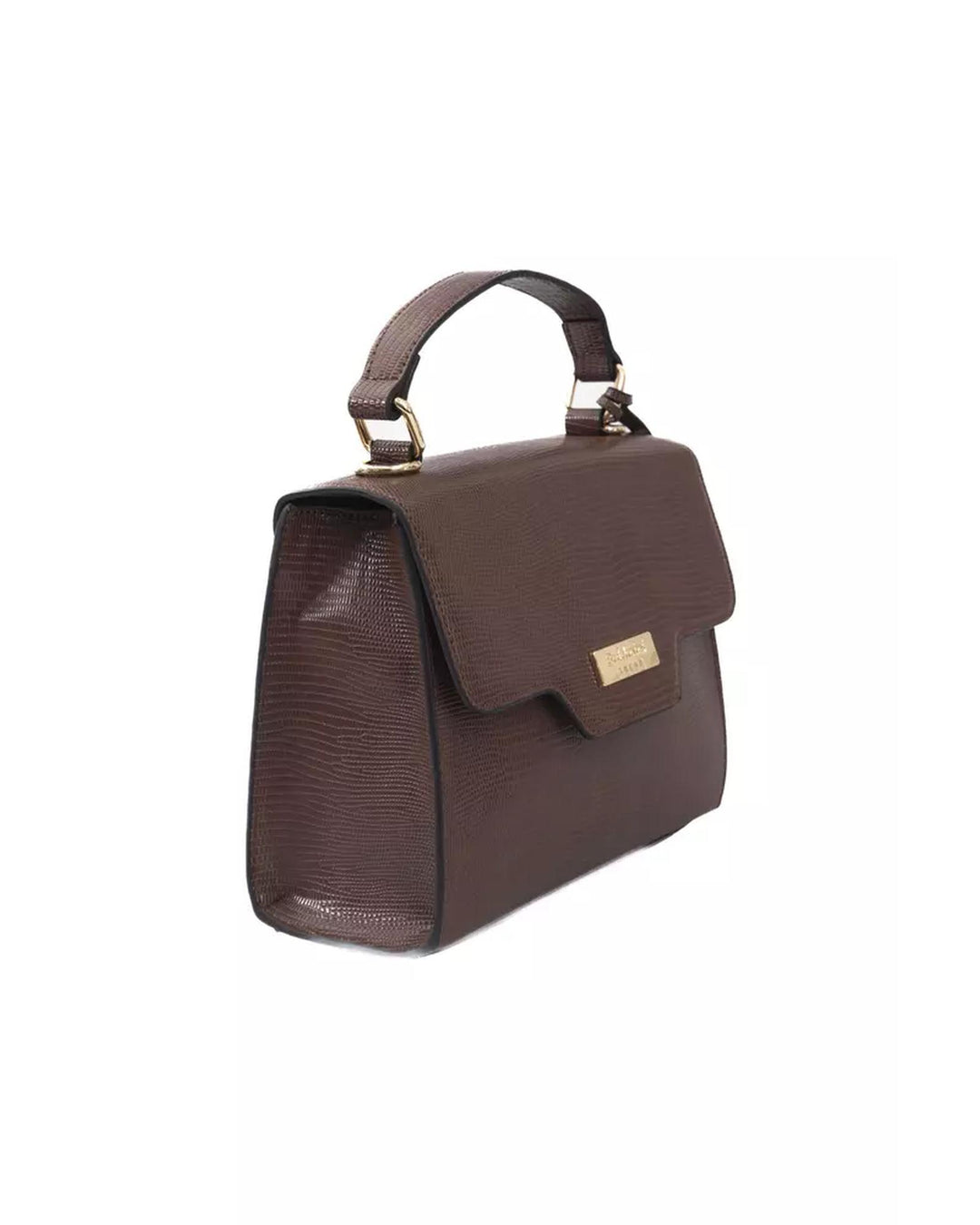 Flap Closure Shoulder Bag with Internal Compartments and Golden Details One Size Women