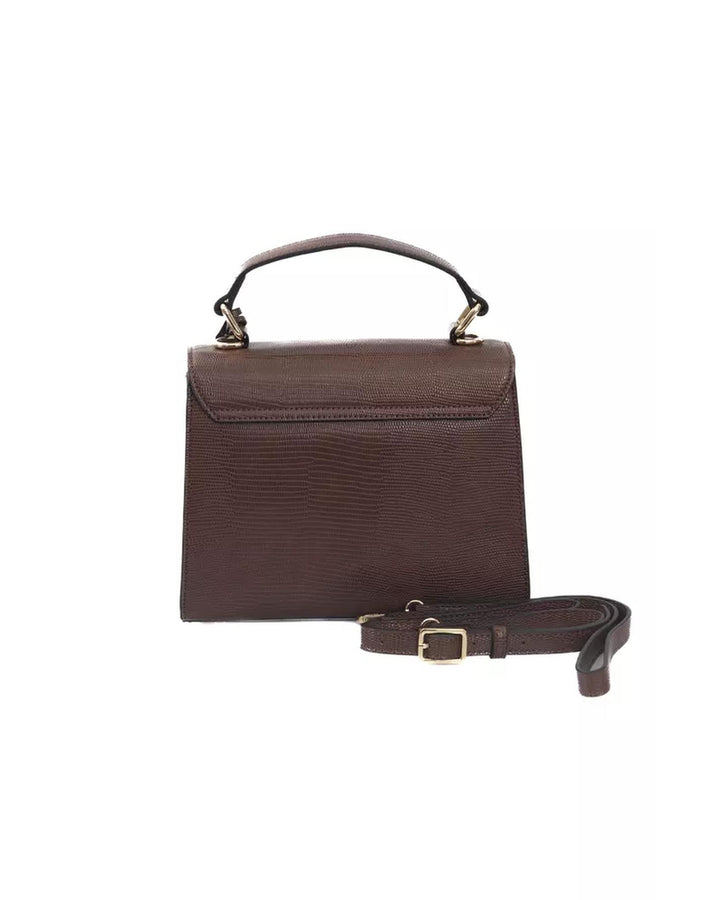 Flap Closure Shoulder Bag with Internal Compartments and Golden Details One Size Women