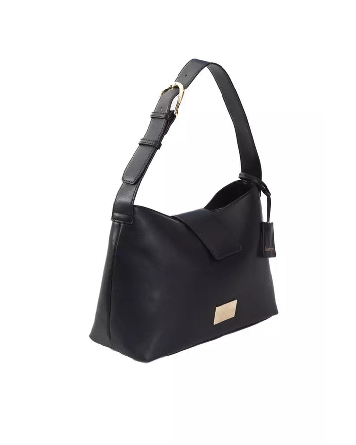 Flap Closure Logoed Lining Bag with Internal Compartments and Golden Details One Size Women