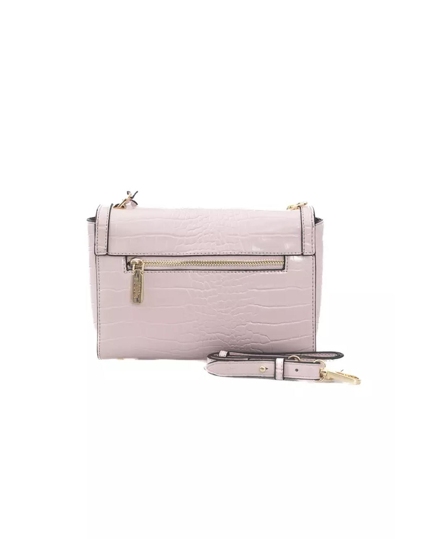 Flap Closure Shoulder Bag with Internal Compartments and Golden Details One Size Women