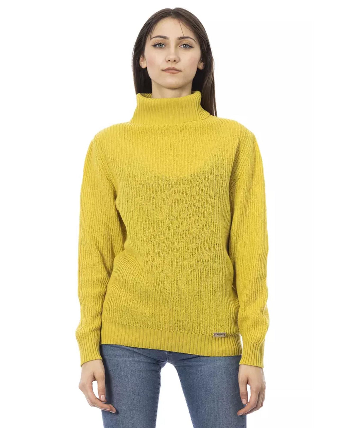 Ribbed Turtleneck Sweater with Metal Monogram M Women