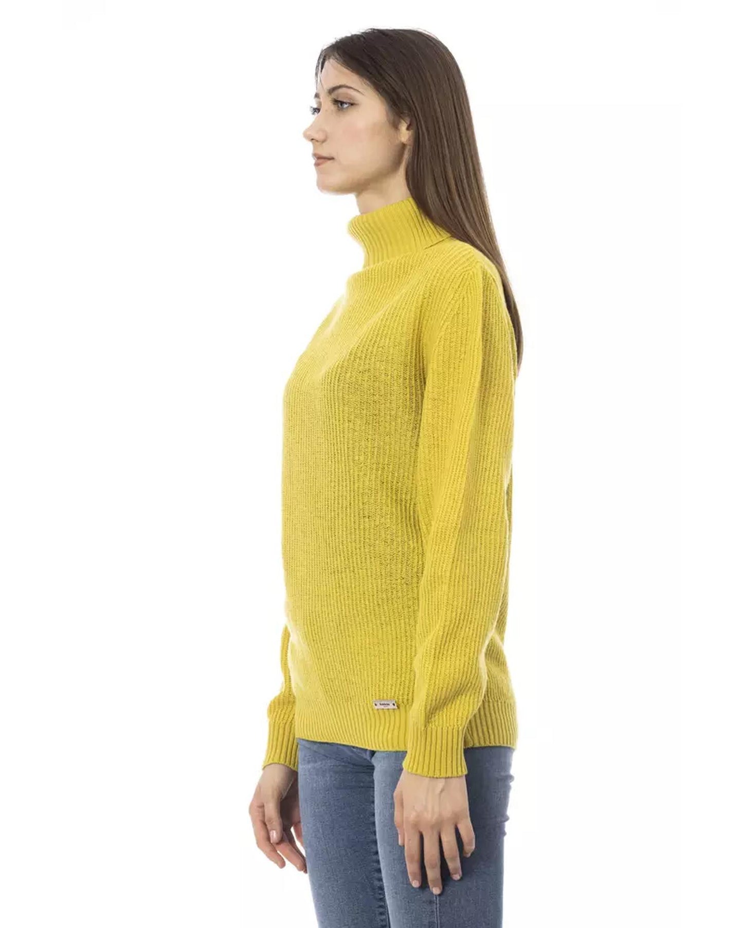 Ribbed Turtleneck Sweater with Metal Monogram M Women