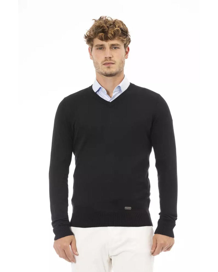 Metal Monogram V-Neck Sweater with Ribbed Details 52 IT Men