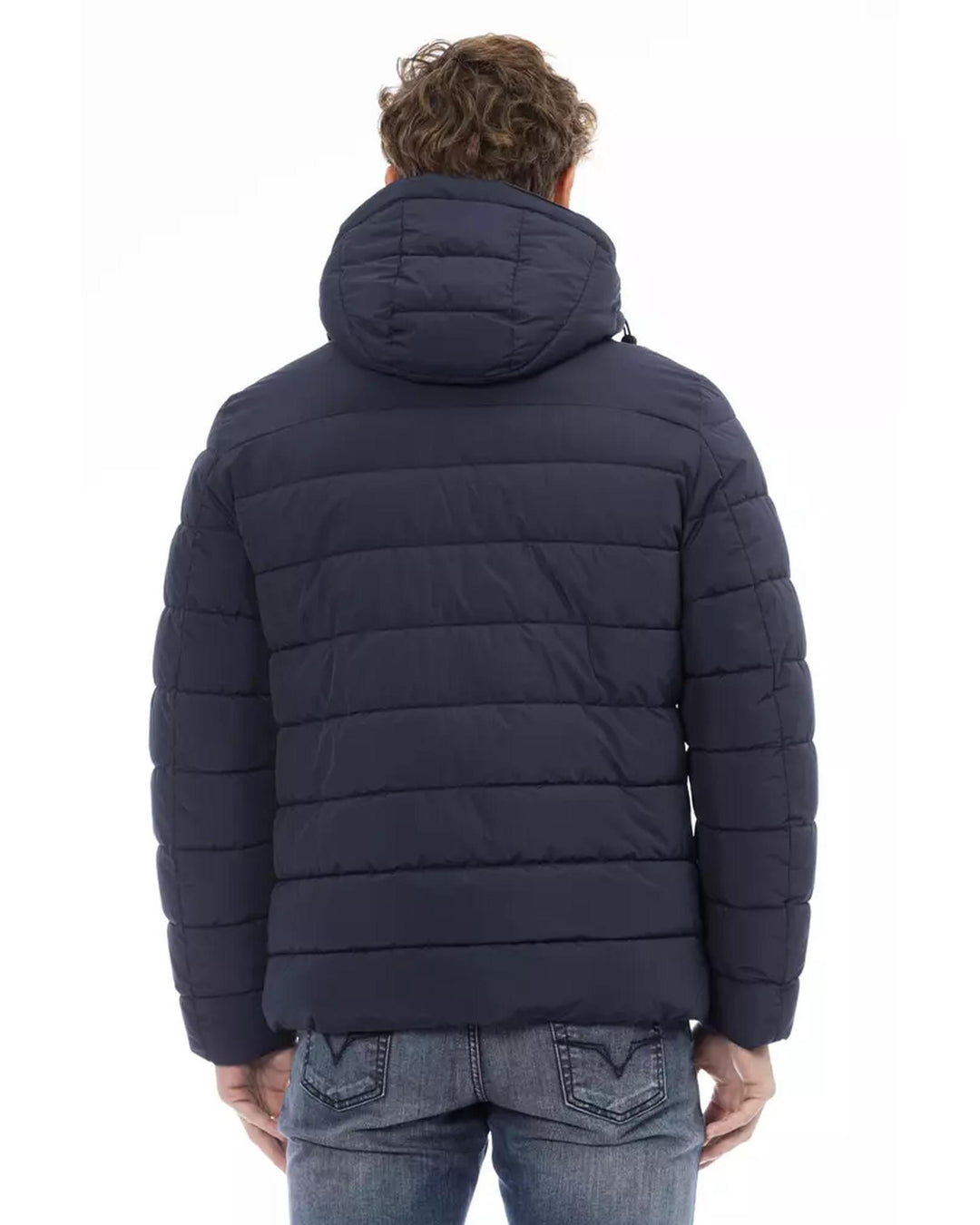 Threaded Pocket Jacket with Front Zip and Button Closure L Men