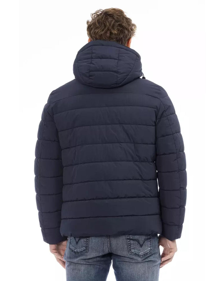 Threaded Pocket Jacket with Front Zip and Button Closure L Men