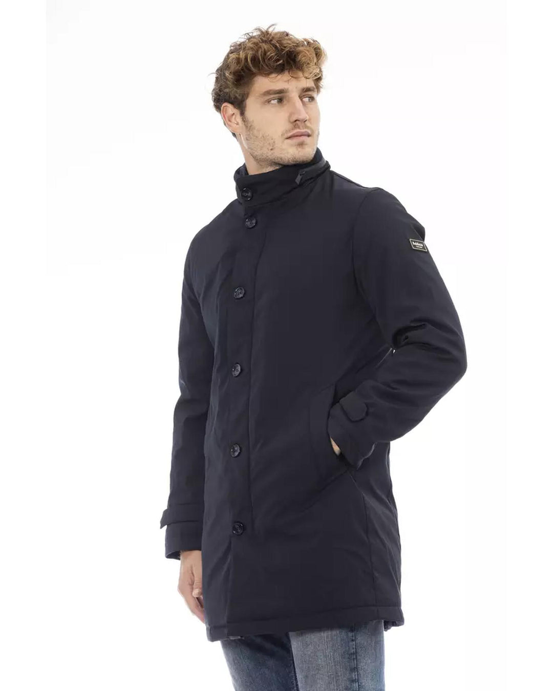 Long Jacket with External Welt Pockets and Front Closure XL Men