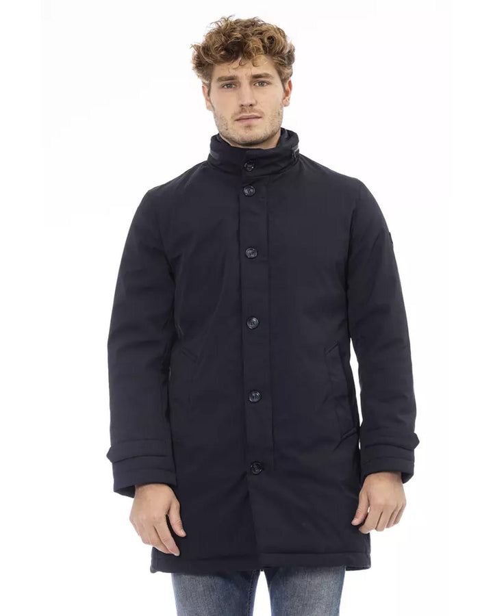 Long Jacket with External Welt Pockets and Front Closure 2XL Men