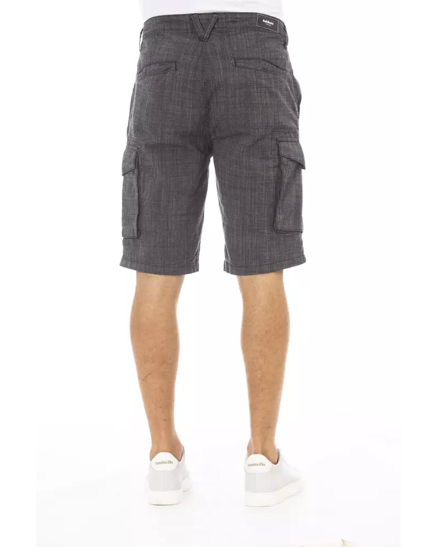 Cargo Shorts with Front Zipper and Button Closure W34 US Men