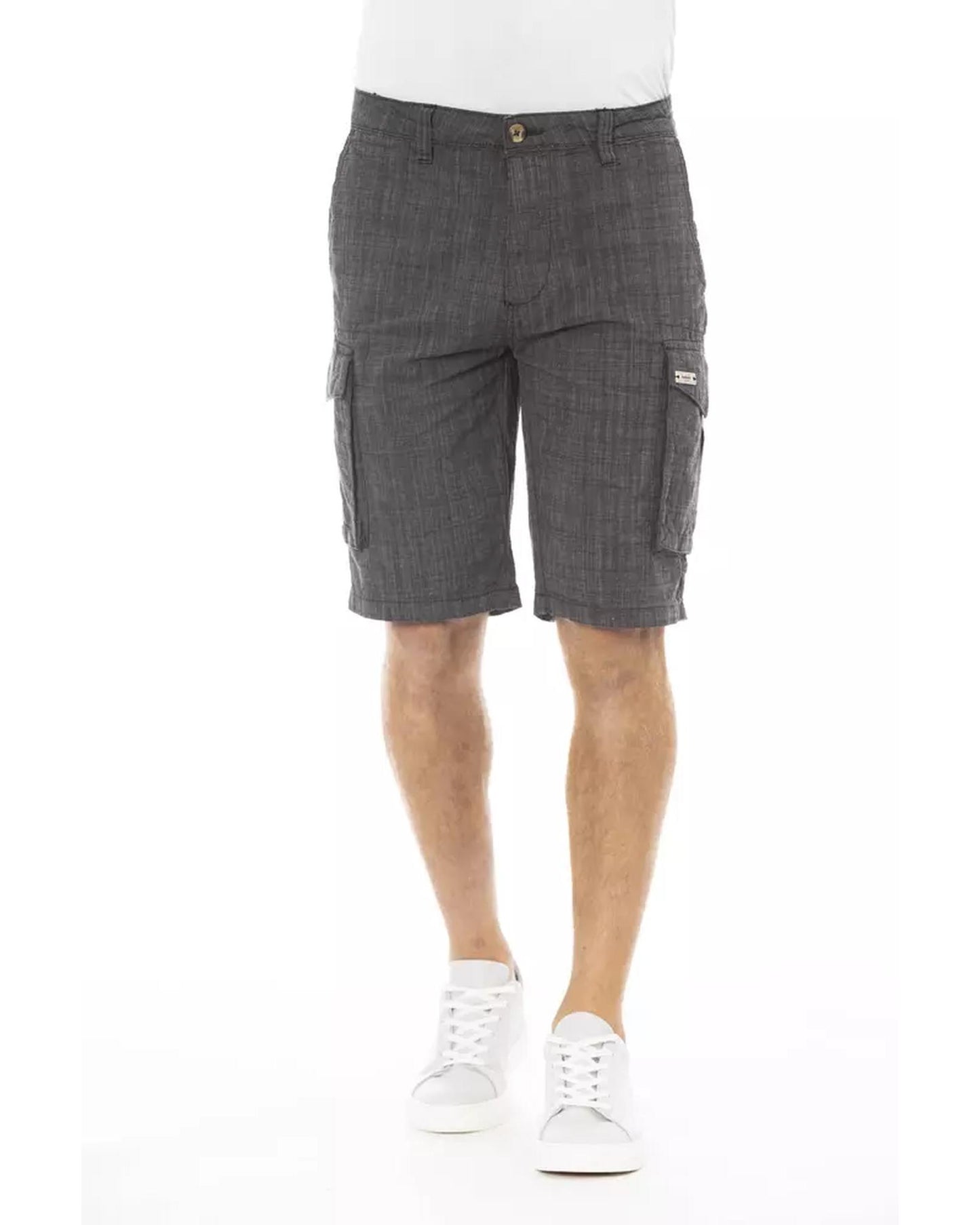 Cargo Shorts with Front Zipper and Button Closure W38 US Men